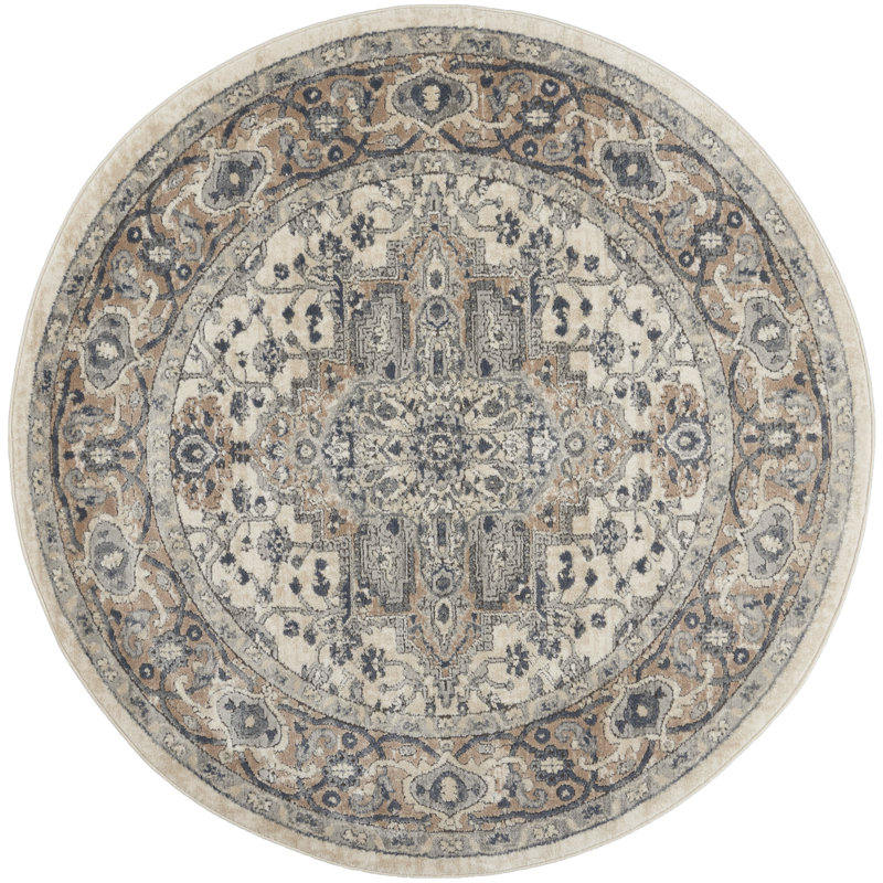 Tapis beige Freeda, Rond 4 pi