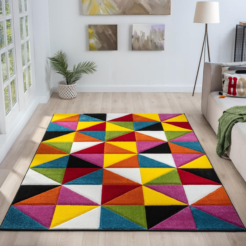 Geometric Machine Tufted 150cm X 80cm Area Rug