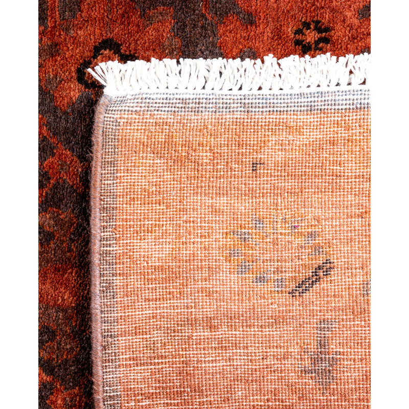 Overdyed Hand-Knotted Wool Modern-Contemporary Pink Runner 3' 1" x 7' 11"