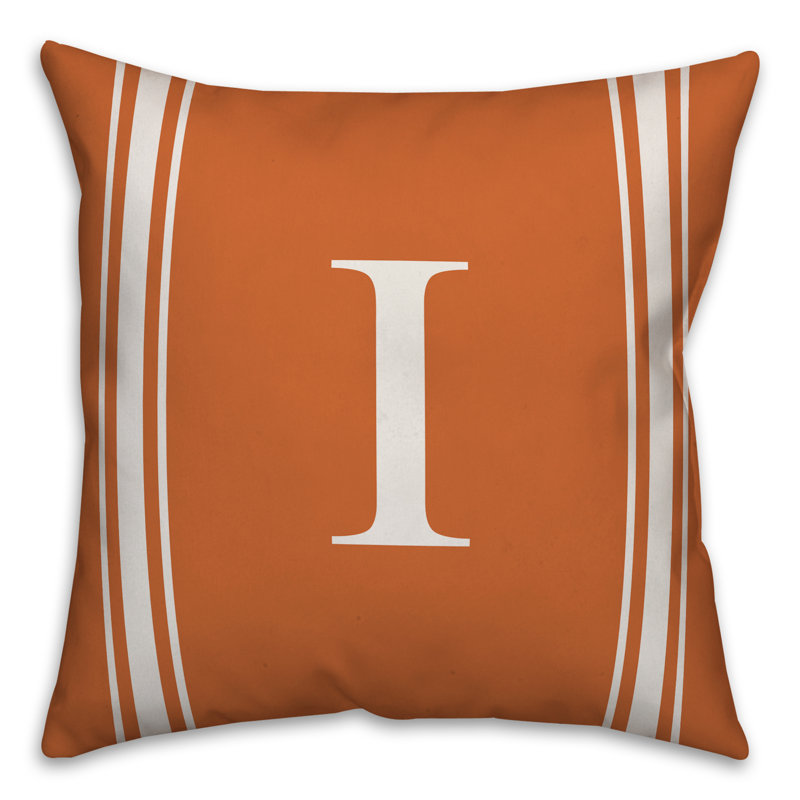 Striped Throw Pillow, I, Orange