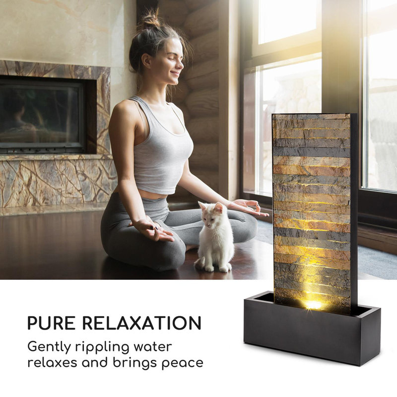 Metal Weather Resistant Floor Fountain with Light