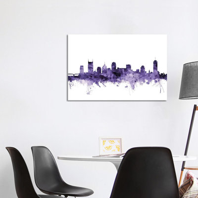 Nashville, Tennessee Skyline by Michael Tompsett - 1 Piece Wrapped Canvas Wall Art