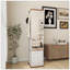 Armoire de rangement rotative à 360 degrés avec miroir pleine longueur, 8 tablettes ouvertes, crochets et 1 porte pour un usage domestique polyvalent