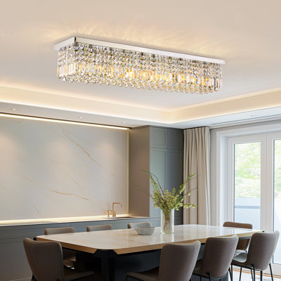 Casey-Rae 6/8/10 - Light Flush Mount Dimmable Kitchen Island Square / Rectangle Chandelier