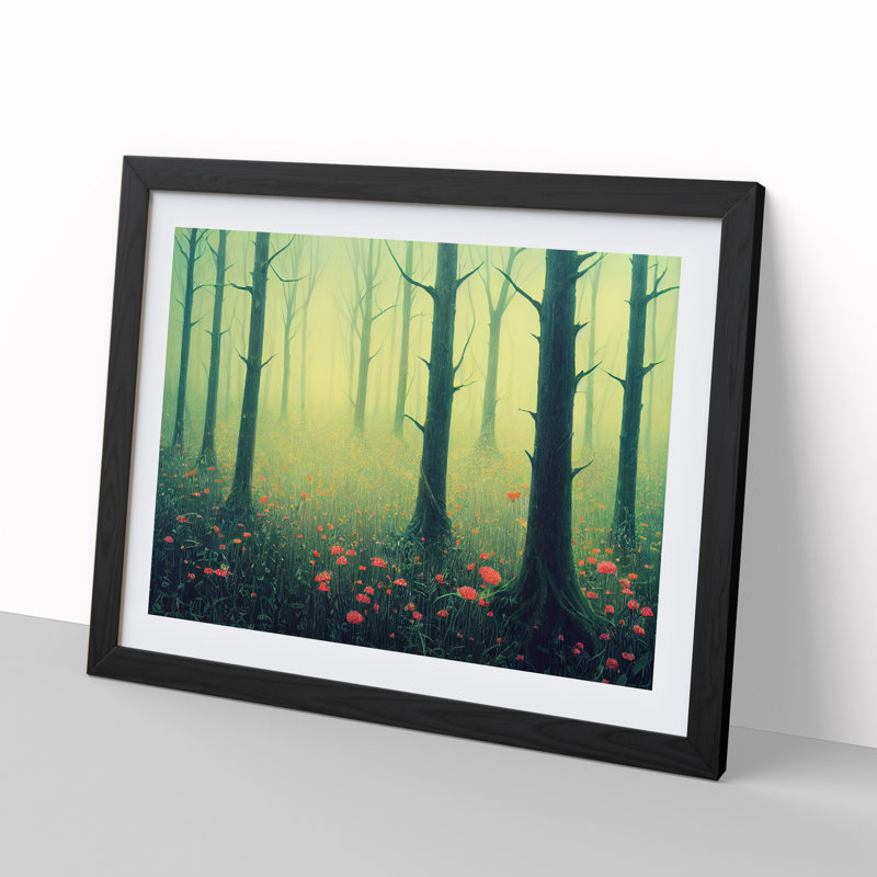 Fabulous Spring Forest 1 Piece Single Picture Frame Wall Art, 25cm H x 34cm W x 2cm D, Black Framed