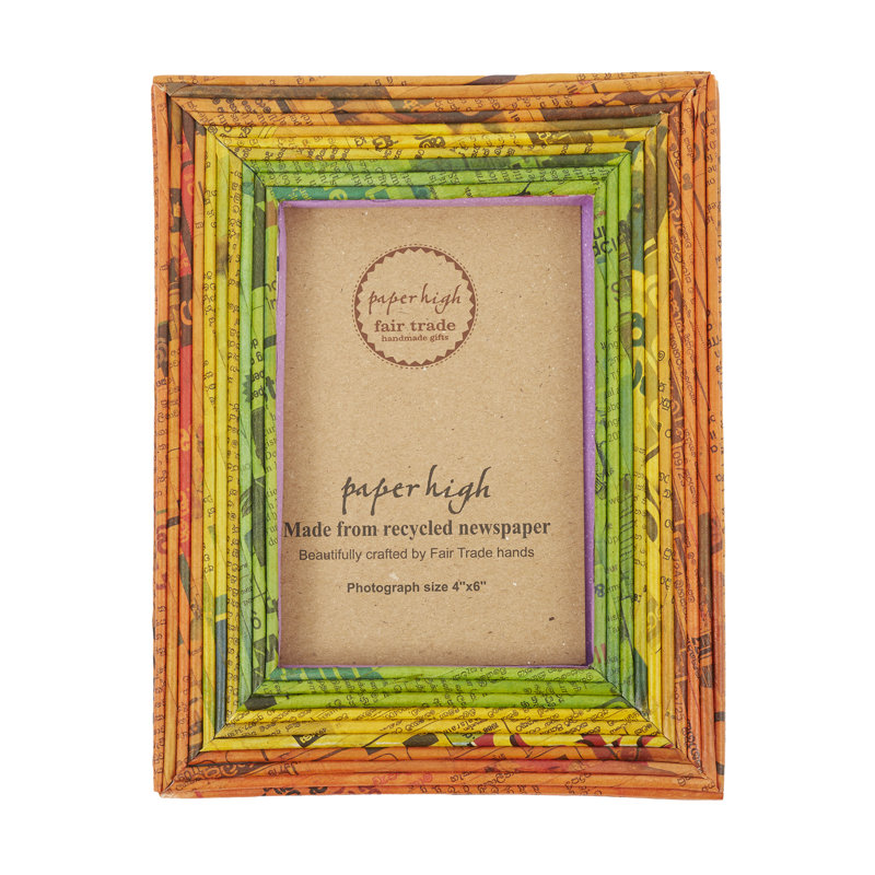 Paper Picture Frame, 10.2cm x 15.2cm, Orange/Yellow/Green