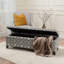 Banc de rangement avec repose-pieds Flash, tissu gris clair à imprimé géométrique 51 po