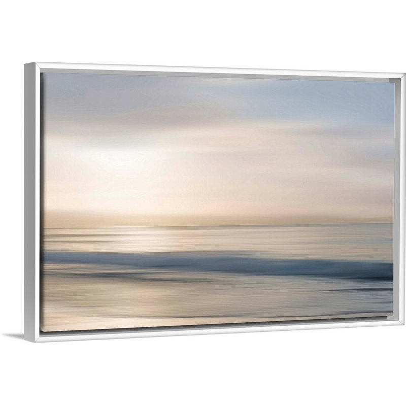 «Morning Rise» par Alex Hanson - peinture sur toile, H 33,25 po x l 49,25 po, Toile avec cadre flottant, Blanc