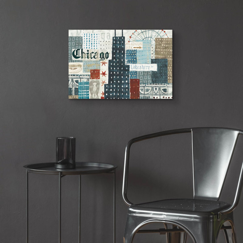 Art mural en verre «Hey Chicago 2» par Michael Mullan, H 16 po x l 24 po x P 0,2 po