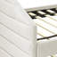 Grand lit de jour avec canapé-lit tapissier capitonné à deux tiroirs, tissu en lin, beige (88 po x 64,5 po x 34 po)-757469614-757469587