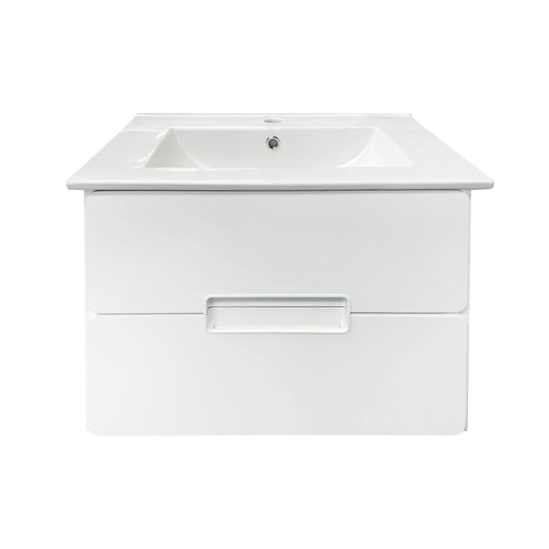 Adele 60cm Floating 2 Drawer Basin Unit in White