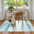 Modern Abstract Machine Washable Gray/White/Green Area Rug-235324062