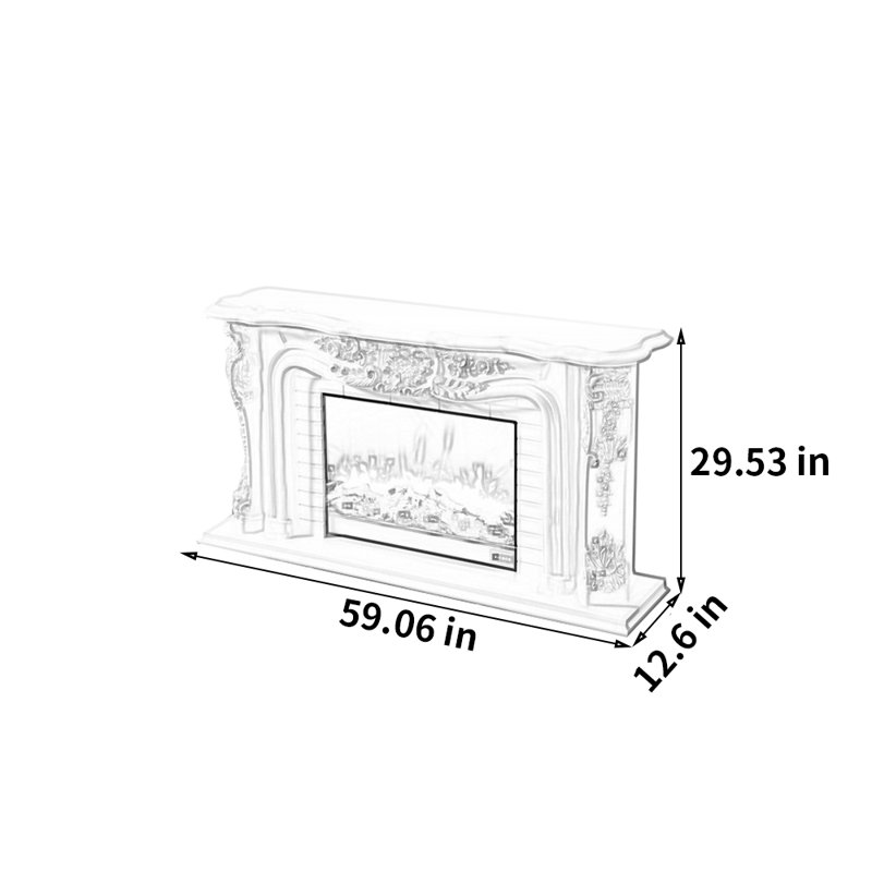 Meuble télé avec cheminée Retro, 59.06"