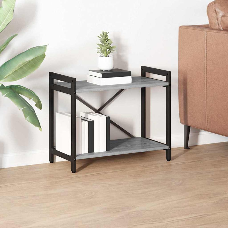 Steel Bookcase, (2 Shelves) 48.5cm H x 60cm W x 30cm D, Grey