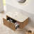 36'' Wall Mounted Plywood Cabinet With 1 Drawer, Roman Travertine Sintered Stone Countertop, NO Basin, NO Faucet And Drain, Natural Woodgrain Color-164171314-151671691