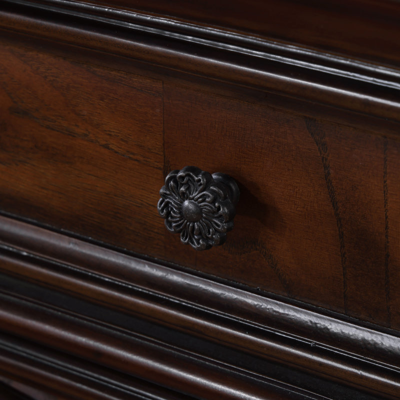 Commode 9 tiroirs avec miroir Micala, Brun