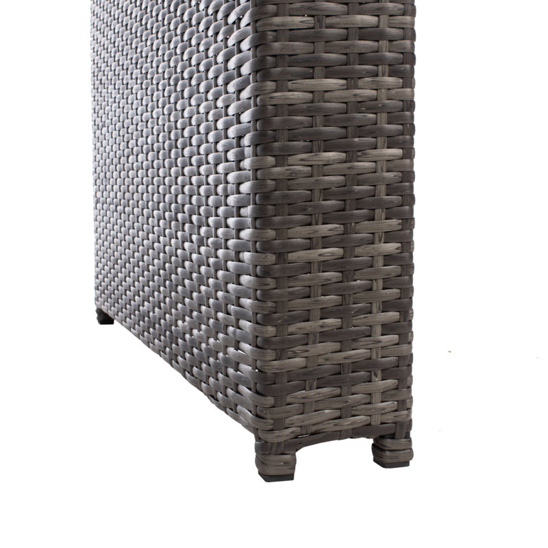Ensemble repas pour 6 personnes en osier avec table rectangulaire Weisser, Gris / Brun, Blanc