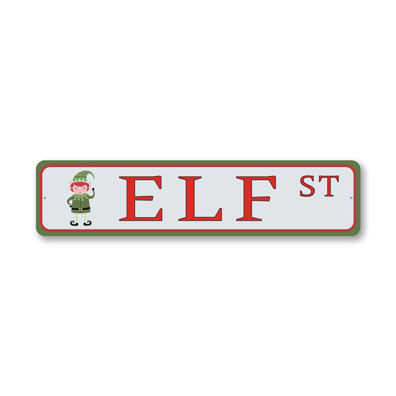 Plaque en aluminium Elf Street, H 4 po x l 18 po x P 0,04 po