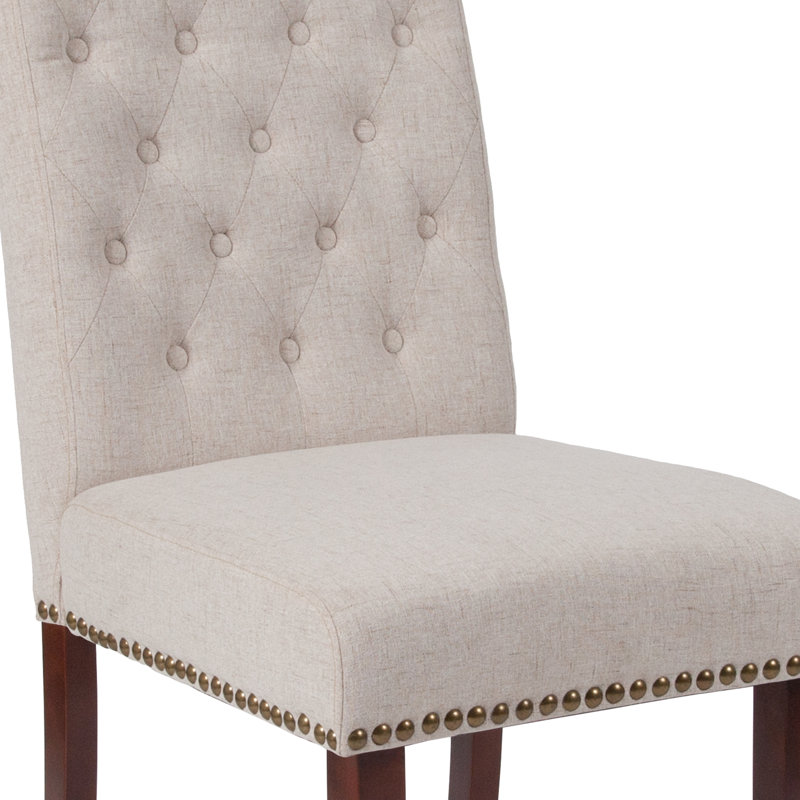 Pershing Parsons Chairs-Rolled Back, Accent Nail Trim, Beige