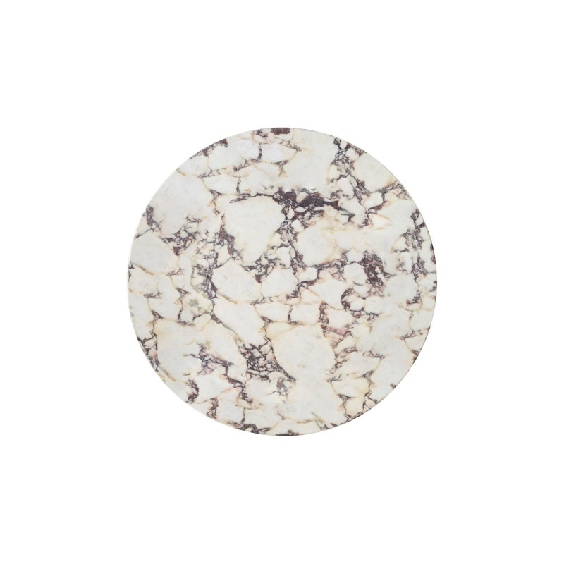 Androgyne Tabletop For Side Table, 65 Cm, Nero Marquina, Calacatta Viola