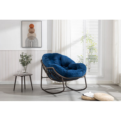 Outdoor Rocking Chair,Padded Cushion Rocker Recliner Chair Outdoor