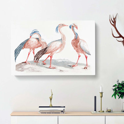 Crane Birds by Johan Teyler - Wrapped Canvas Painting