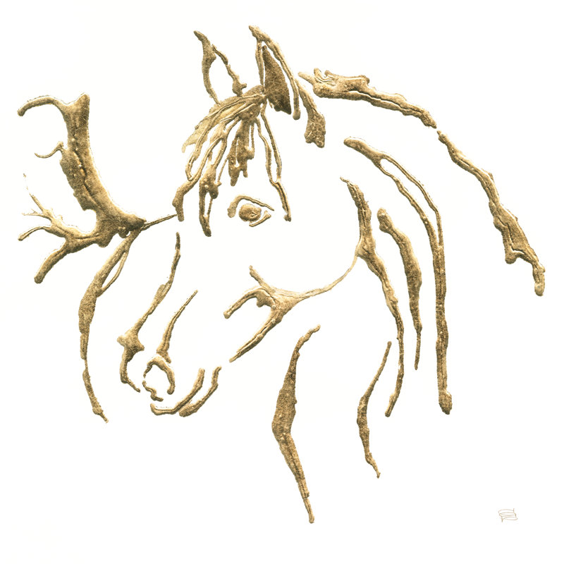 Gilded Mare by Chris Paschke - Wrapped Canvas Painting, 91cm H x 91cm W x 3.8cm D