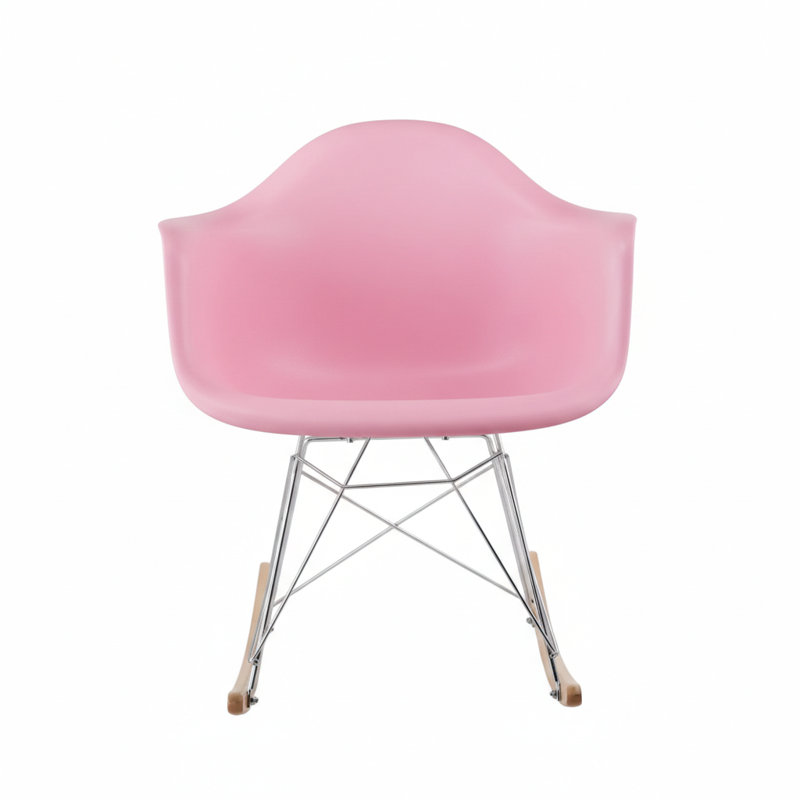 Chaise berçante en plastique Matias, Rose