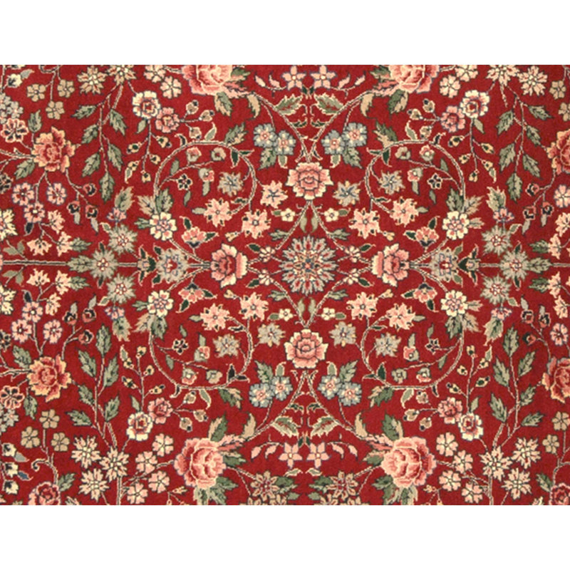 Hand Knotted Wool Oriental Area Rug in Red