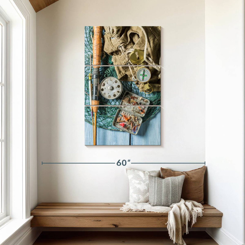Accessoires de pêcheur, H 45 po x l 28 po