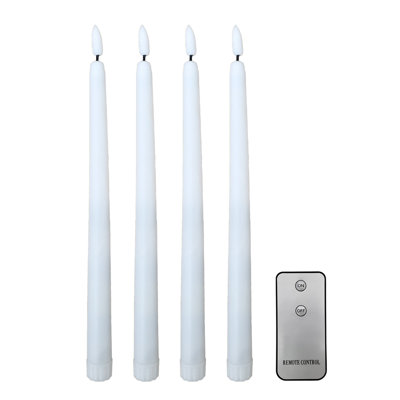 Bougies de flamme à mèche 3D à piles avec télécommande - 4 unités