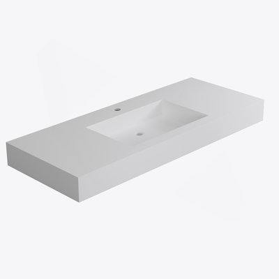 Lavabo de salle de bain à surface solide en pierre de pierre