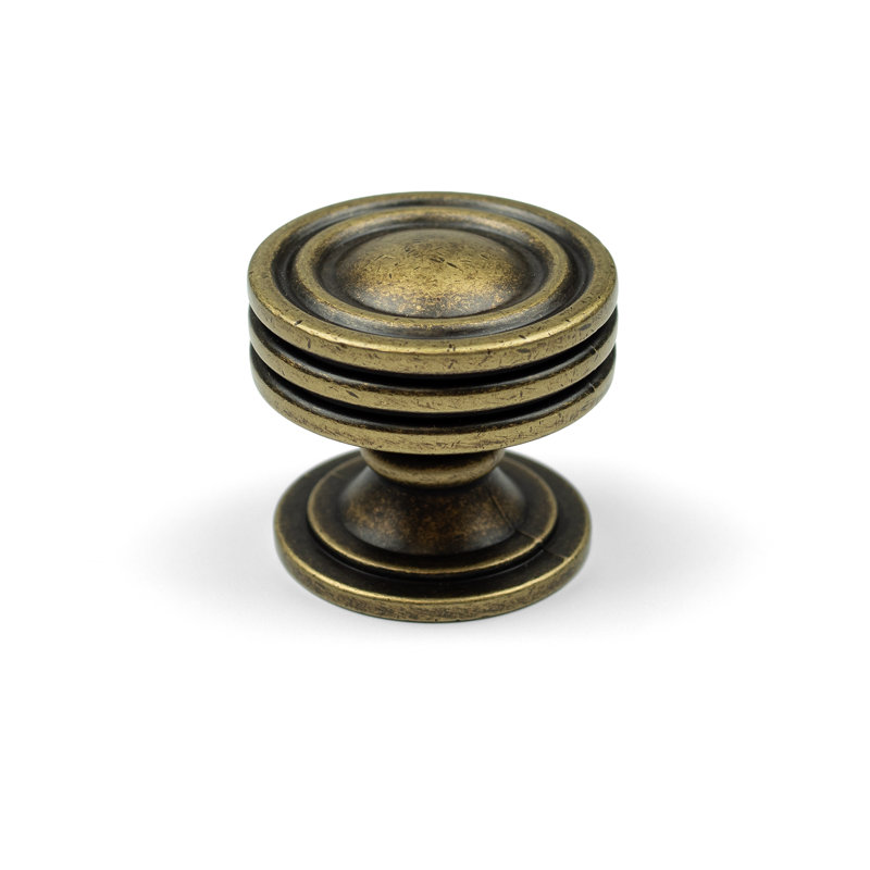 Rustic Antique Brass Layered Knobs