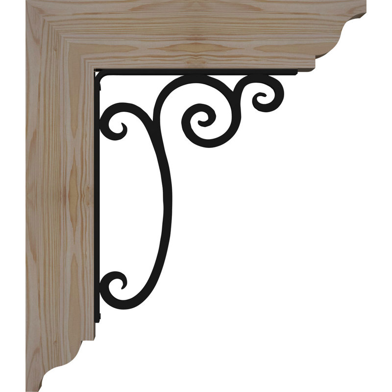 Support triple en fer traditionnel Avery 8 po, H 18 po x P 15 1/2 po, Sapin de Douglas l 3 1/2 po x T 4 po (lisse)