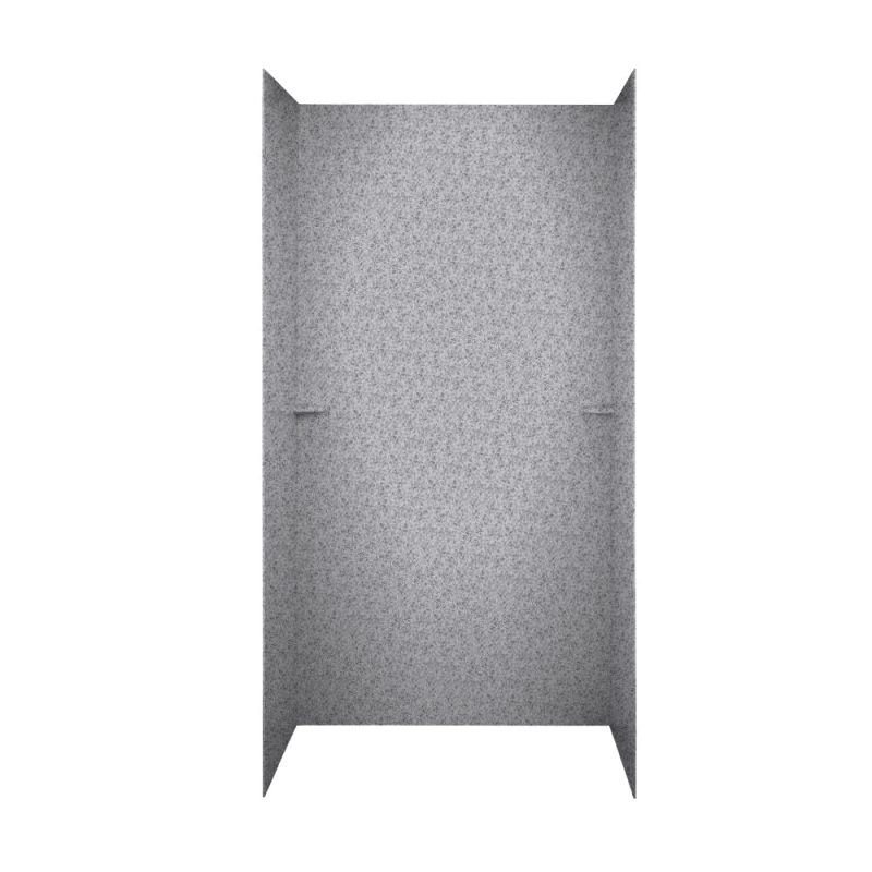 48'' W 36'' D 72'' H Glue Up Solid Surface Wall, Gray Granite