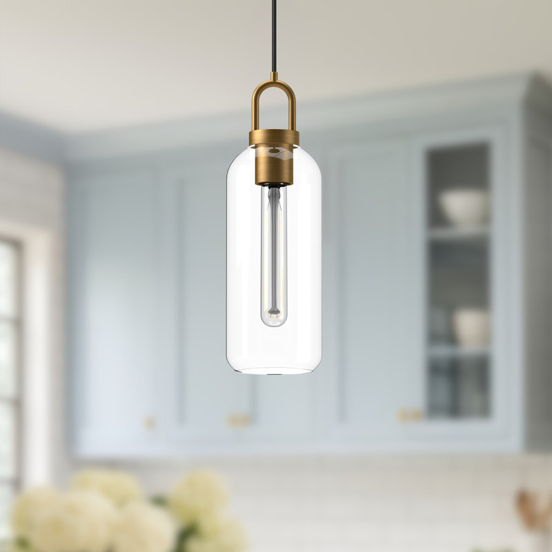 Soji 1 - Light Single Pendant, Aged Gold, 20" H x 5.13" W x 5.13" D