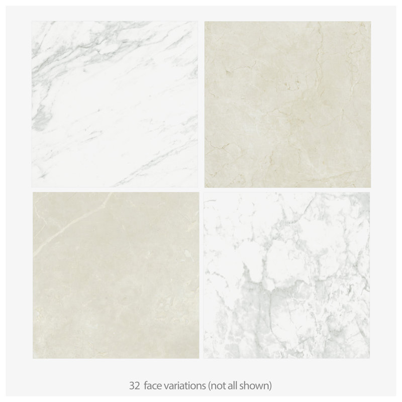Reve Checker 23-1/2 in. x 23-1/2 in. Porcelain Floor and Wall Tile, White/Beige