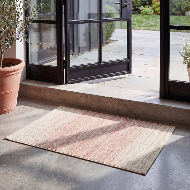 Tapis rose / ivoire Teagan, Rectangle 2 pi 6 po x 4 pi