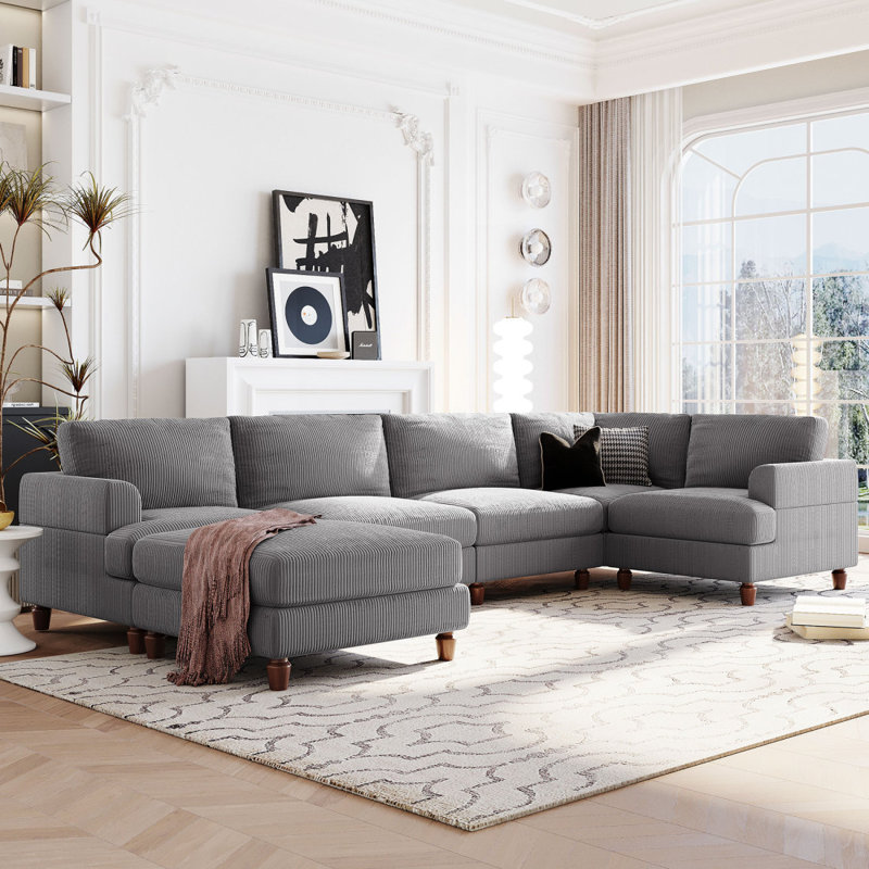 Canapé modulaire Godina, Polyester gris