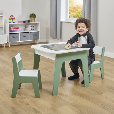 Kids 4-in-1 Play Table and Two Chairs Set