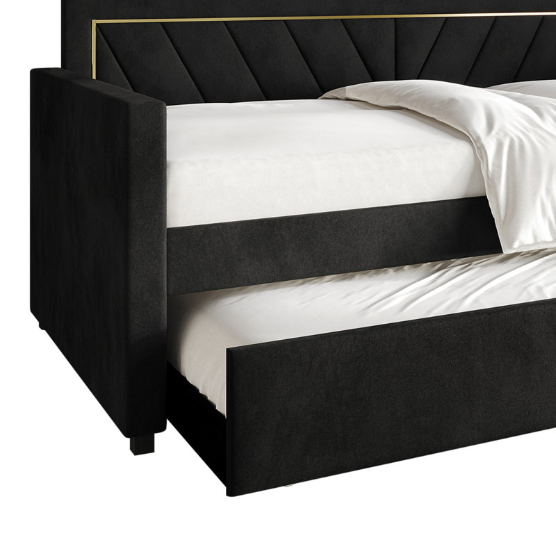 Kyliejo Upholstered Daybed, Black