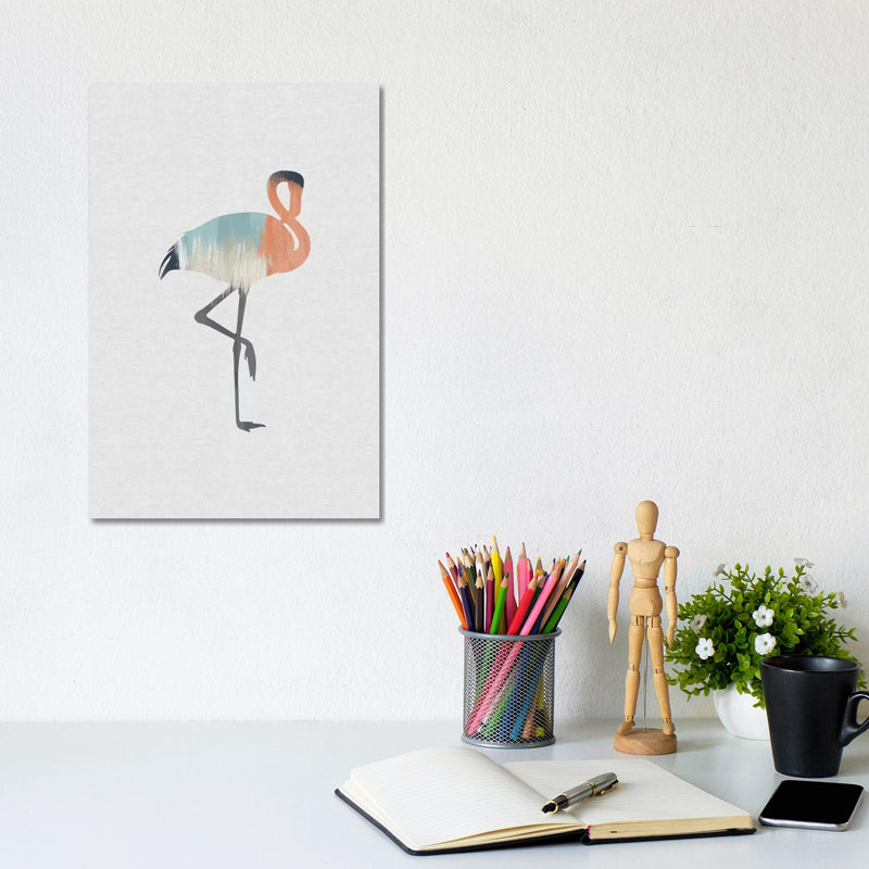 Pastel Flamingo by Orara Studio - Wrapped Canvas Painting, 20.32 cm H x 30.48 cm W
