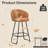 Upholstered Counter Stool With Metal Frame-1632637075