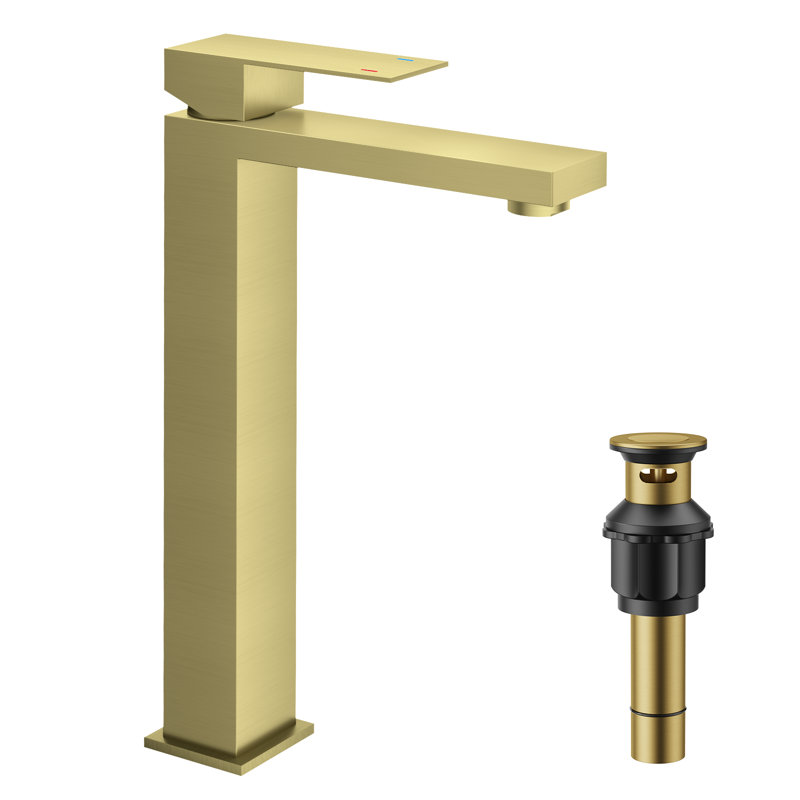 Bathroom Faucet with Drain Assembly, Brushed Gold