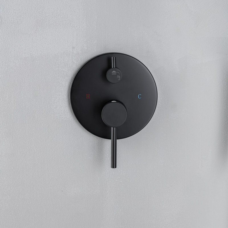 Système de douche complet avec valve brute, Noir mat