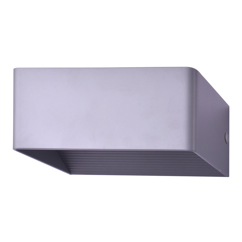 Grand ensemble de 2 lampes murales DEL grises L 4 po x l 8 po x H 4 po, Gris