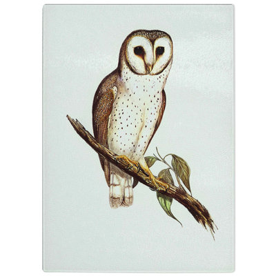 Tempered Glass Delicate Owl Chopping Board