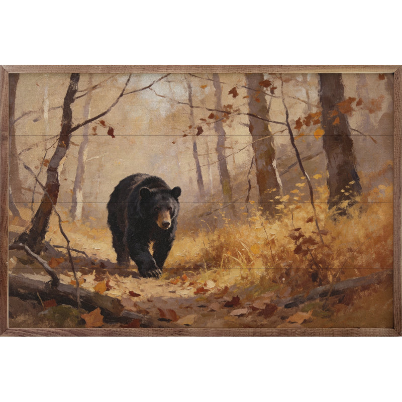 Ours dans les bois d'automne, H 16 po x l 24 po