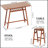 3 PCS Pub Dining Set Retro Bar Table Rubber Wood Stackable Backless High Stool for 2 with Shelf