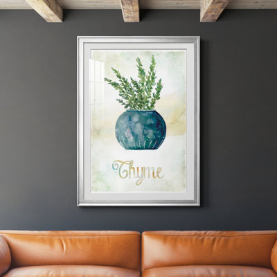 Thym en pot - peinture sur toile encadrée